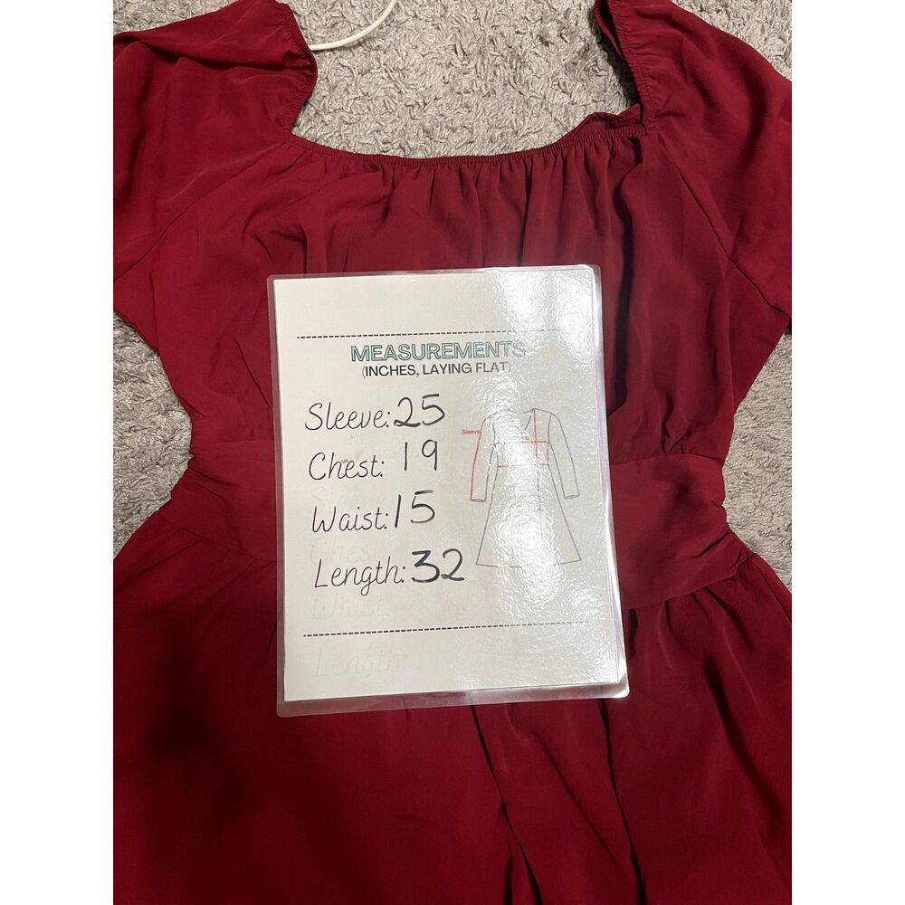 Byinns Open Tie Back Square Neck Lantern LS Elastic Waist Mini Dress SZ XXL:NWT - Picture 9 of 16